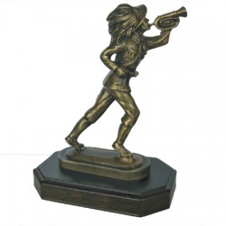 STATUA BERSAGLIERE CON TROMBA BRONZO 24cm