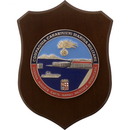 CREST COMPAGNIA CARABINIERI MARINA MILITARE - MESSINA AUGUSTA GAETA NAPOLI MILISCOLA M/SPACCATA