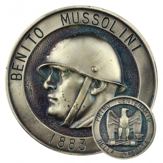 FERMACARTE PRIMO CENTENARIO DELLA NASCITA DI BENITO MUSSOLINI (ARGENTO)