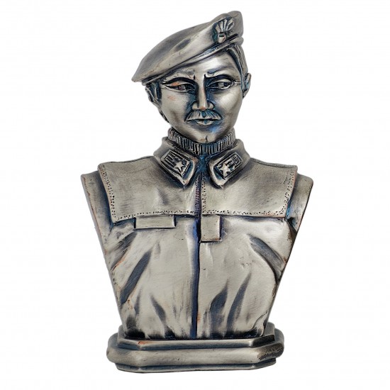 BUSTO IN RESINA ARGENTO CARABINIERE 15cm C/BASE