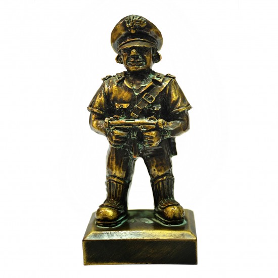 STATUINA IN RESINA BRONZO CARICATURA CARABINIERE 17cm