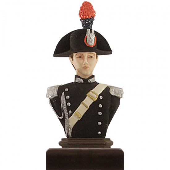 BUSTO IN RESINA COLORATO UFFICIALE CARABINIERE 18cm C/BASE