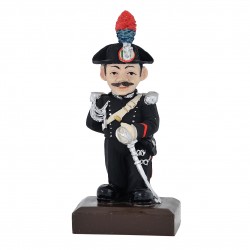 STATUINA IN RESINA COLORATA CARICATURA CARABINIERE 17cm