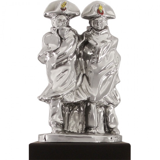 STATUA ARGENTO CARABINIERI IN TORMENTA h18cm