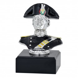 STATUA MEZZO BUSTO IN METALLO COLORATA CARABINIERE 17x8cm