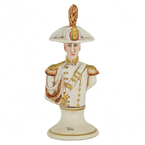 STATUA MEZZO BUSTO IN CERAMICA CARABINIERE h21cm