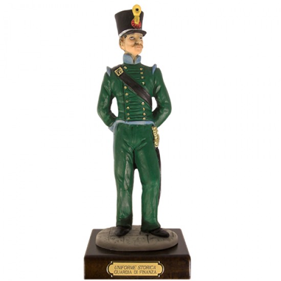 STATUINA IN RESINA DIPINTA A MANO GUARDIA DI FINANZA UNIFORME STORICA CON BASE 24cm