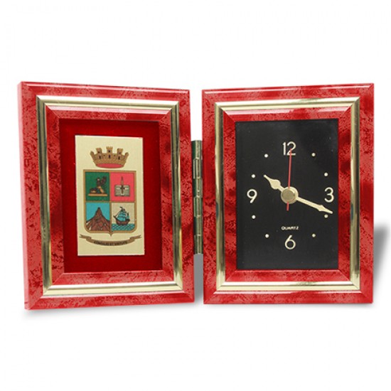 OROLOGIO ROSSO DA SCRIVANIA GUARDIA DI FINANZA 18x11cm