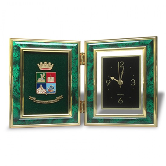 OROLOGIO VERDE DA SCRIVANIA GUARDIA DI FINANZA 26x17cm