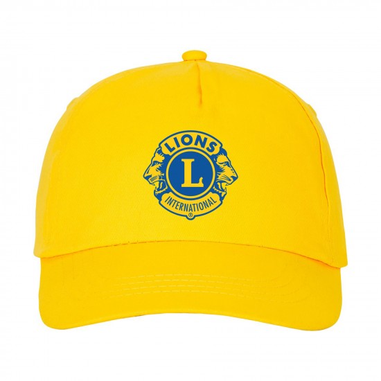 CAPPELLINO GIALLO CON VISIERA E LOGO STAMPATO LIONS INTERNATIONAL