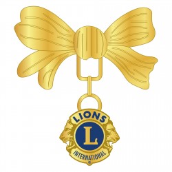 SPILLA FIOCCO CON PENDENTE LIONS CLUB INTERNATIONAL 