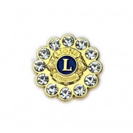 SPILLA CAMELIA CON STRASS LIONS INTERNATIONAL