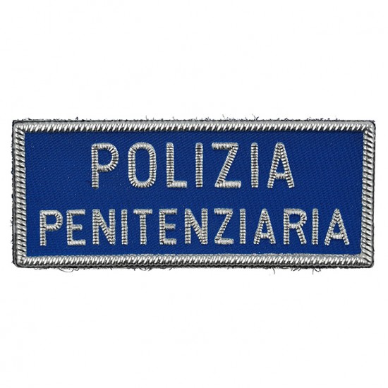 DICITURA POLIZIA PENITENZIARIA IN PLASTICA CON VELCRO cm7x2.8